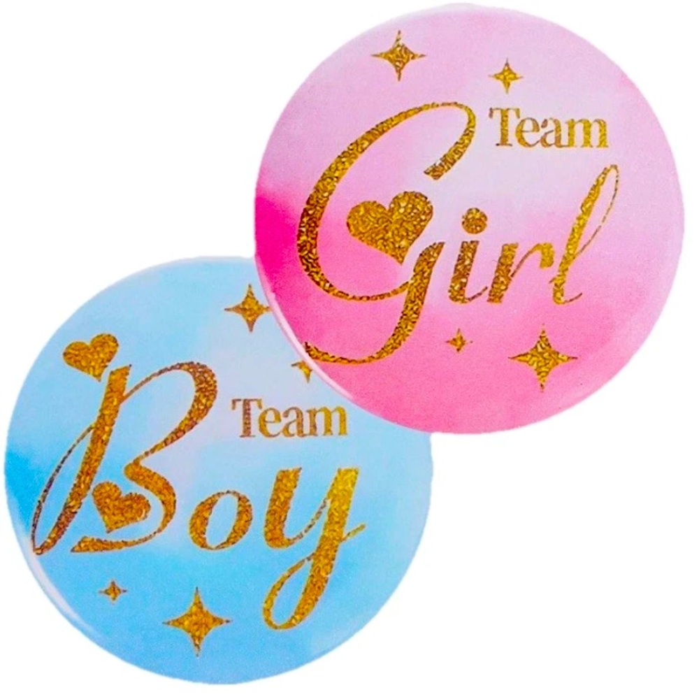 Gender Reveal Buttons For Baby Shower 50 Count